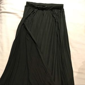 Dark green skirt with side slits